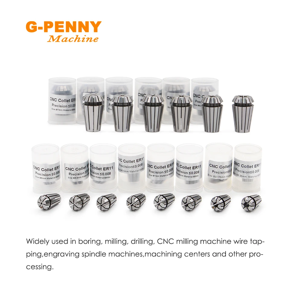 G-Penny ER11/16 Spring Collet Chuck High Accuracy 0.008mm 1,2,3,4,5,6,7,8,9,10,1/4,1/8 CNC Milling Lathe Tool spindle motor