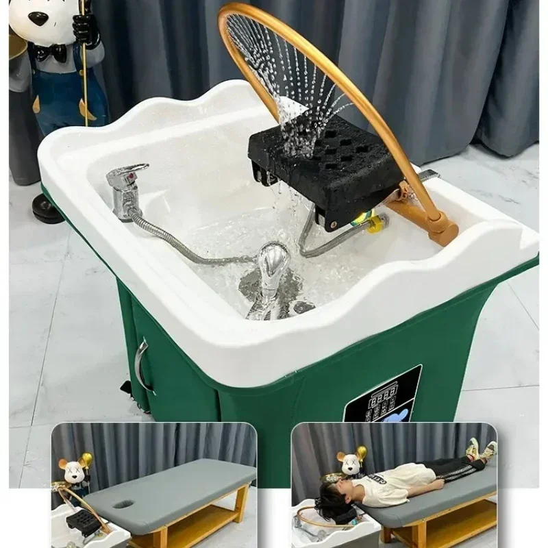 Home Salon Shampoo Chair Head Spa Shampoo Chair Mobile Treatment Chair Lettino Massaggio Furniture MQ50SC
