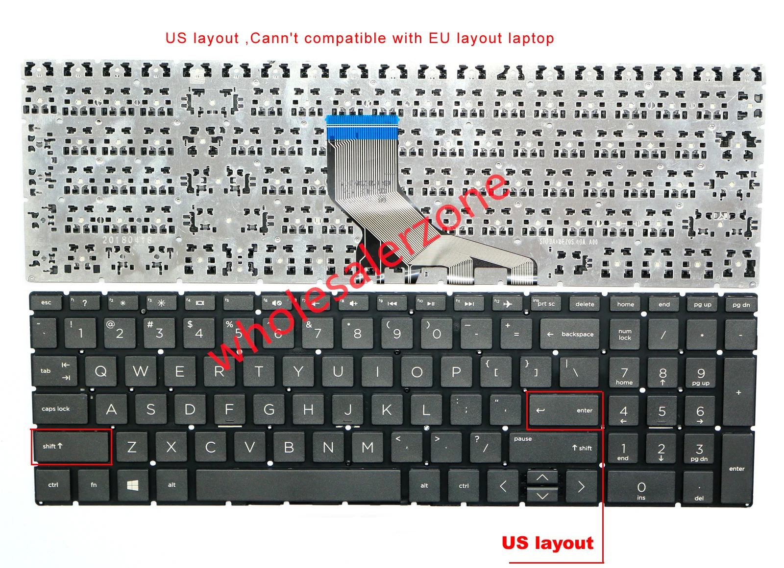

backlit/no backlit Keyboard for HP 17t-CE 17t-CE100 17m-ce 17m-ce** series 17m-ce0013dx laptop US layout