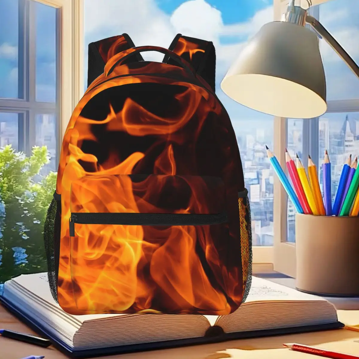 

Рюкзак Burning Fire With Sparks, студенческая сумка для книг для мальчиков и девочек, детская школьная сумка, компьютерные сумки на плечо для мужчин и женщин