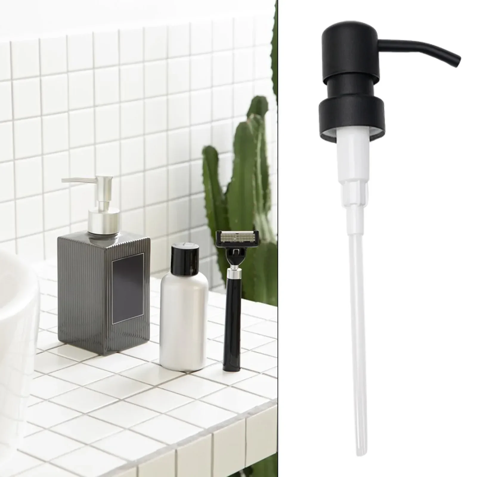 Soap and Lotion Dispenser Pump, Premium Stainless Steel Construction, Leak Proof Design, Fits Most Liquid Pumps