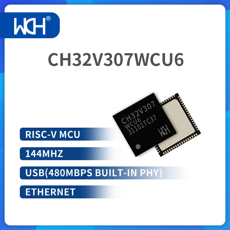 5/10Pcs/Lot CH32V307 RISC-V MCU 144MHz USB(480Mbps build-in PHY) 8*UART Ethernet