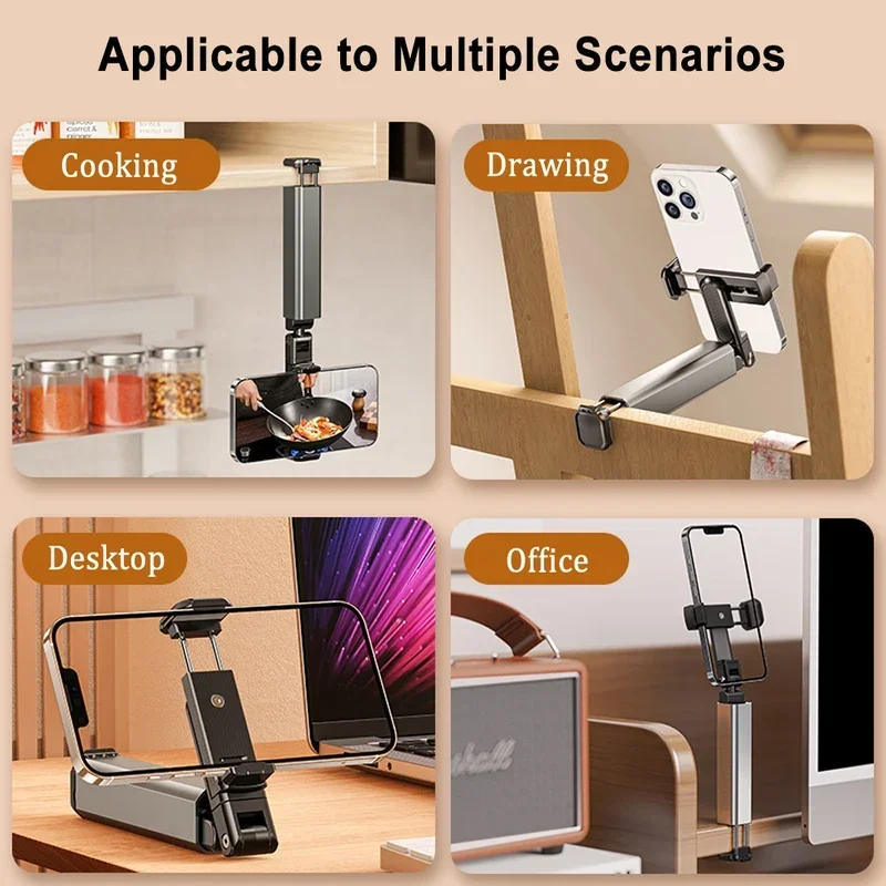 Supporto per telefono Supporto portatile per aereo da viaggio per telefono cellulare pieghevole regolabile 360 °     Supporto girevole per sedile del treno con selfie