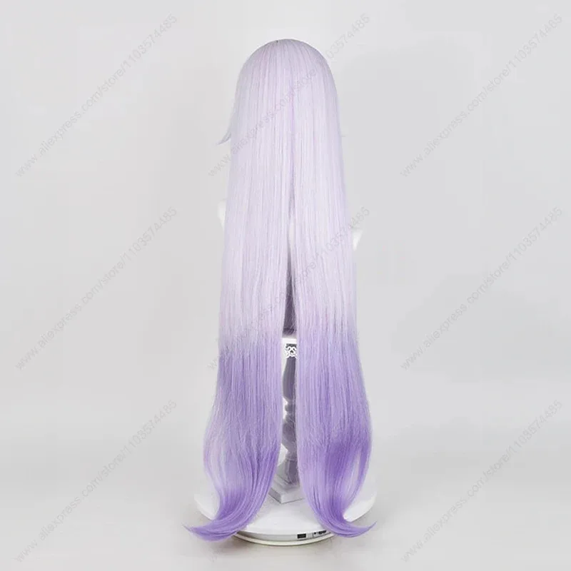 블랙 스완 코스프레 가발 100cm 긴 라이트 퍼플 그라데이션 가발 내열성 합성 머리카락