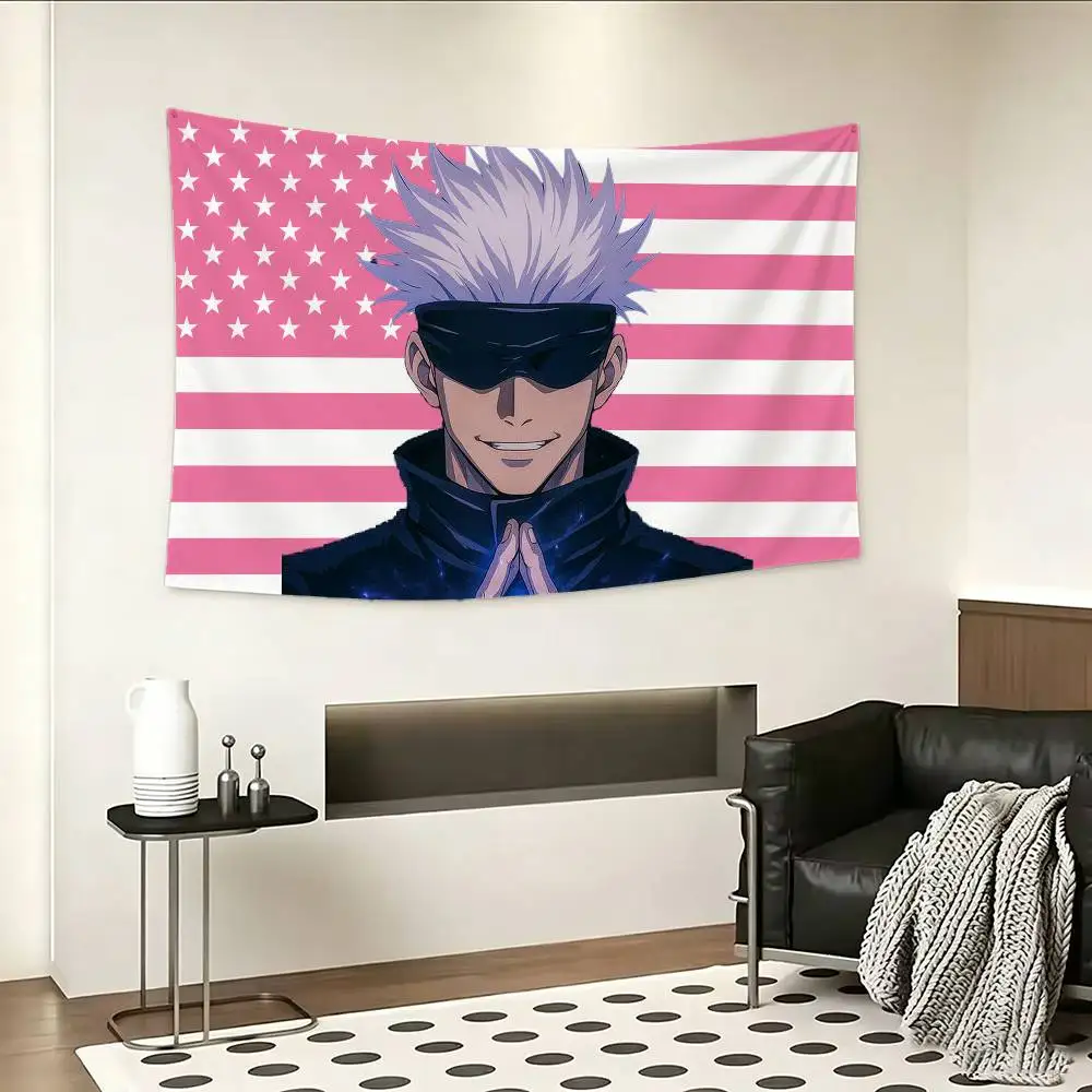 G-Gojo Satoru-S J-Jujutsu Kaisen  Flags Wall Hanging Background Art Banner for Bedroom Home Outdoor Decor