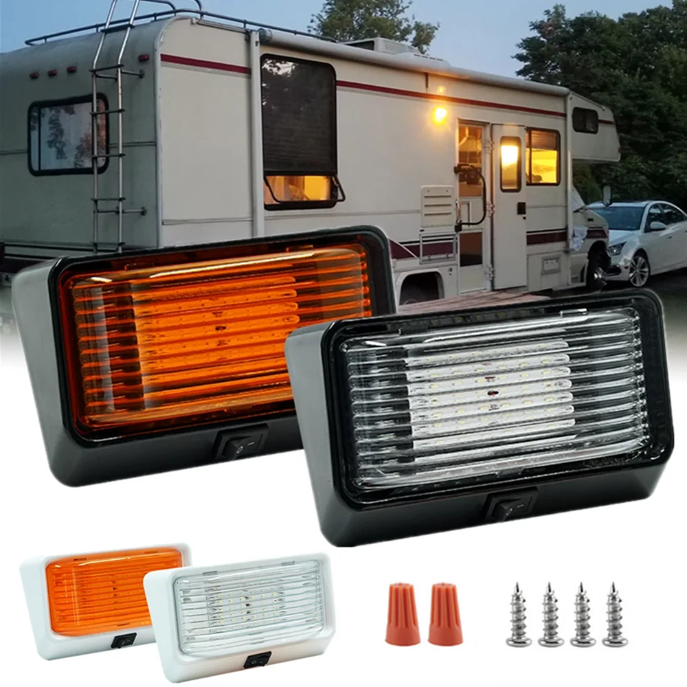 

1 Set 12V 24 LED Outside RV Motorhome Camper Trailer Interior Light Ceiling Dome Porch Caravan Van Trailer Wall Lamps