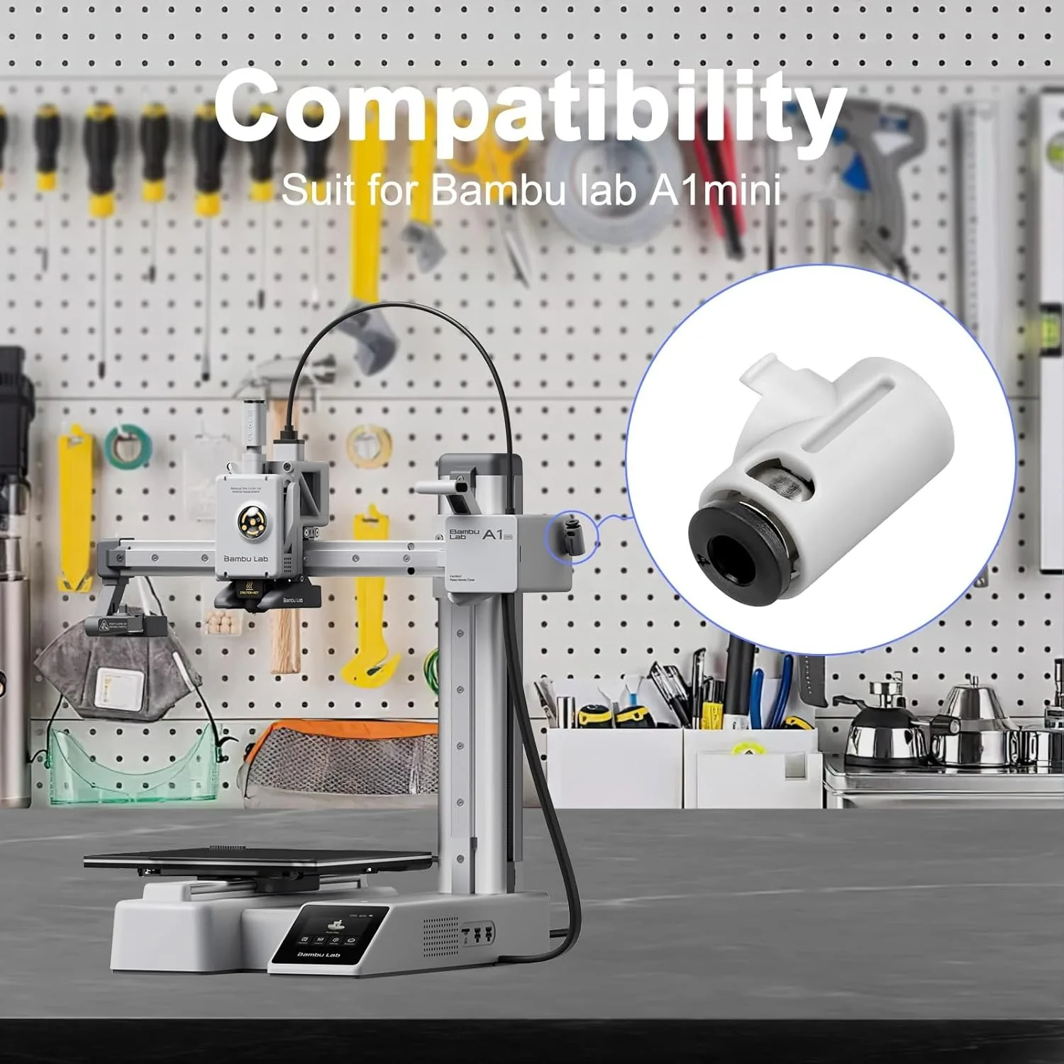 PTFE-Adapter für Bambu Lab A1/A1min 3D-Drucker-Zubehör, AMS-Schlauchverbinder für 2,5 mm Innendurchmesser und 4 mm Außendurchmesser PTFE-Schläuche, 1/2/3/5 Stück – Detail 3