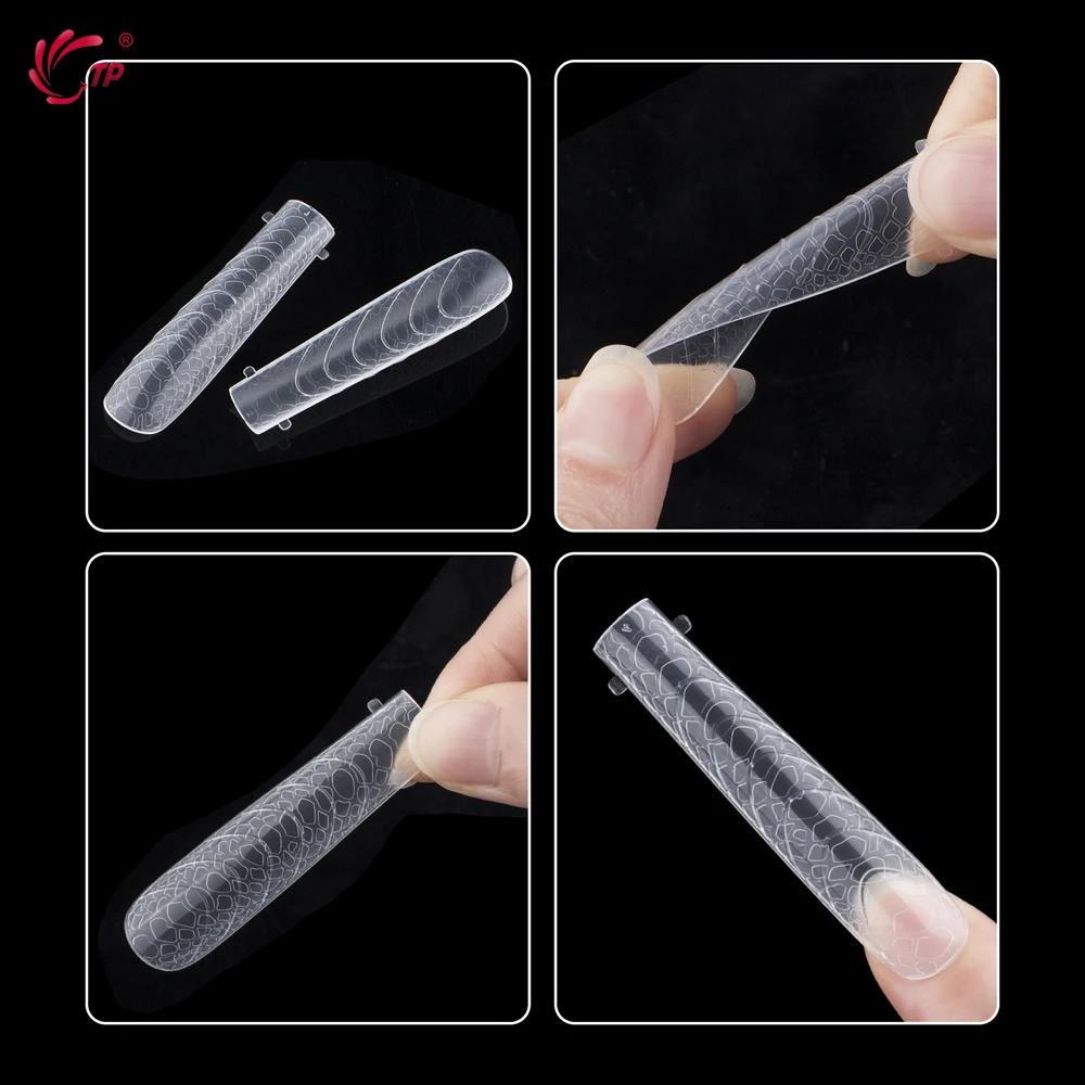 TP 120pcs Quick Building Dual Forms Nails Mold Full Cover False Tips Poly Nail Gel Mold Reusable Top Extension Forms Nails Tools