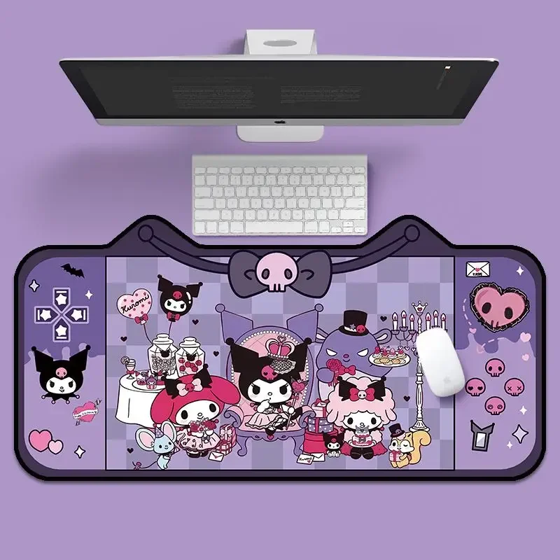 Sanurgente Kuromi-Tapis de souris Kawaii extra large, épais, anti-ald, clavier pour filles, ordinateur portable, bureau, polymères, meilleur cadeau pour Noël