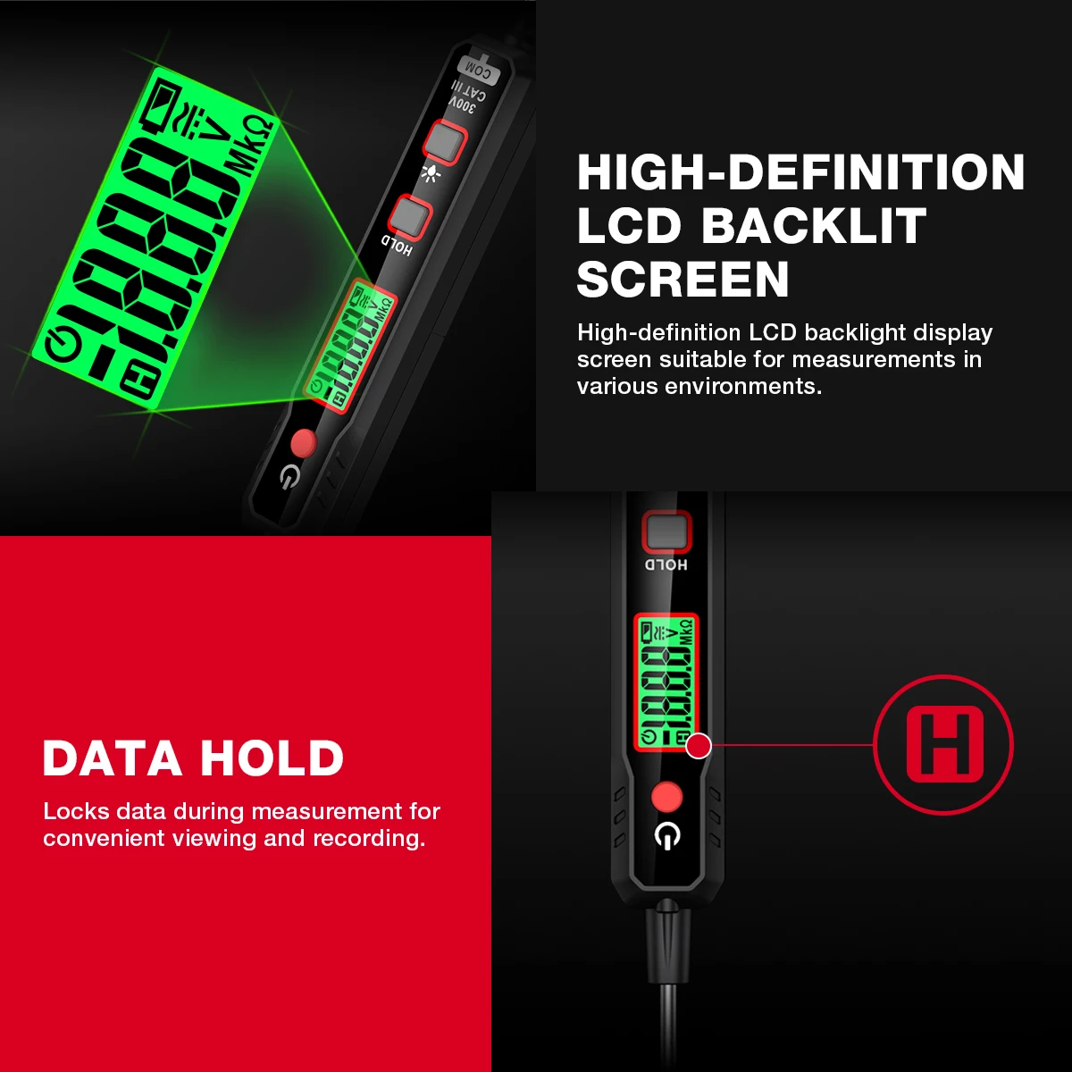 HABOTEST-HT86B Multímetro Digital, Auto Pen Sensor Inteligente, Medidor de Tensão Sem Contato, Multímetro Tester, HT86