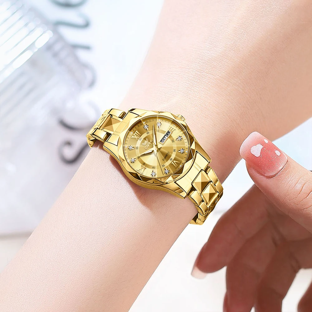 Orologi da donna di marca OPK elegante orologio da polso al quarzo originale di moda impermeabile in acciaio inossidabile con data luminosa settimana 2024 Trend