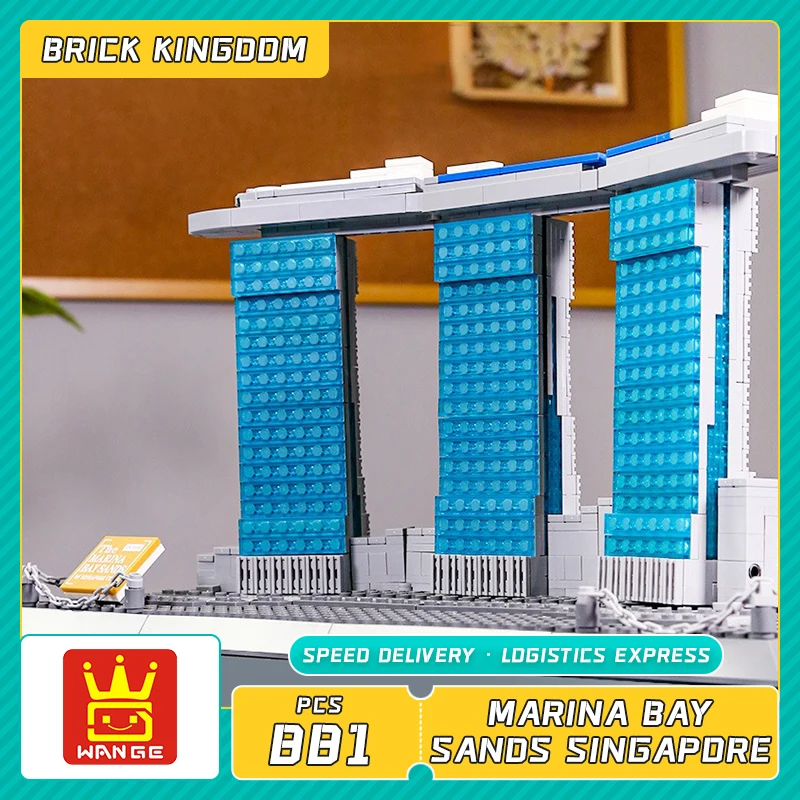 4217 City Compatible Architecture Singapore Marina Bay Sands Hotel Building Blocks Children Assemble Bricks Toys Technical Model