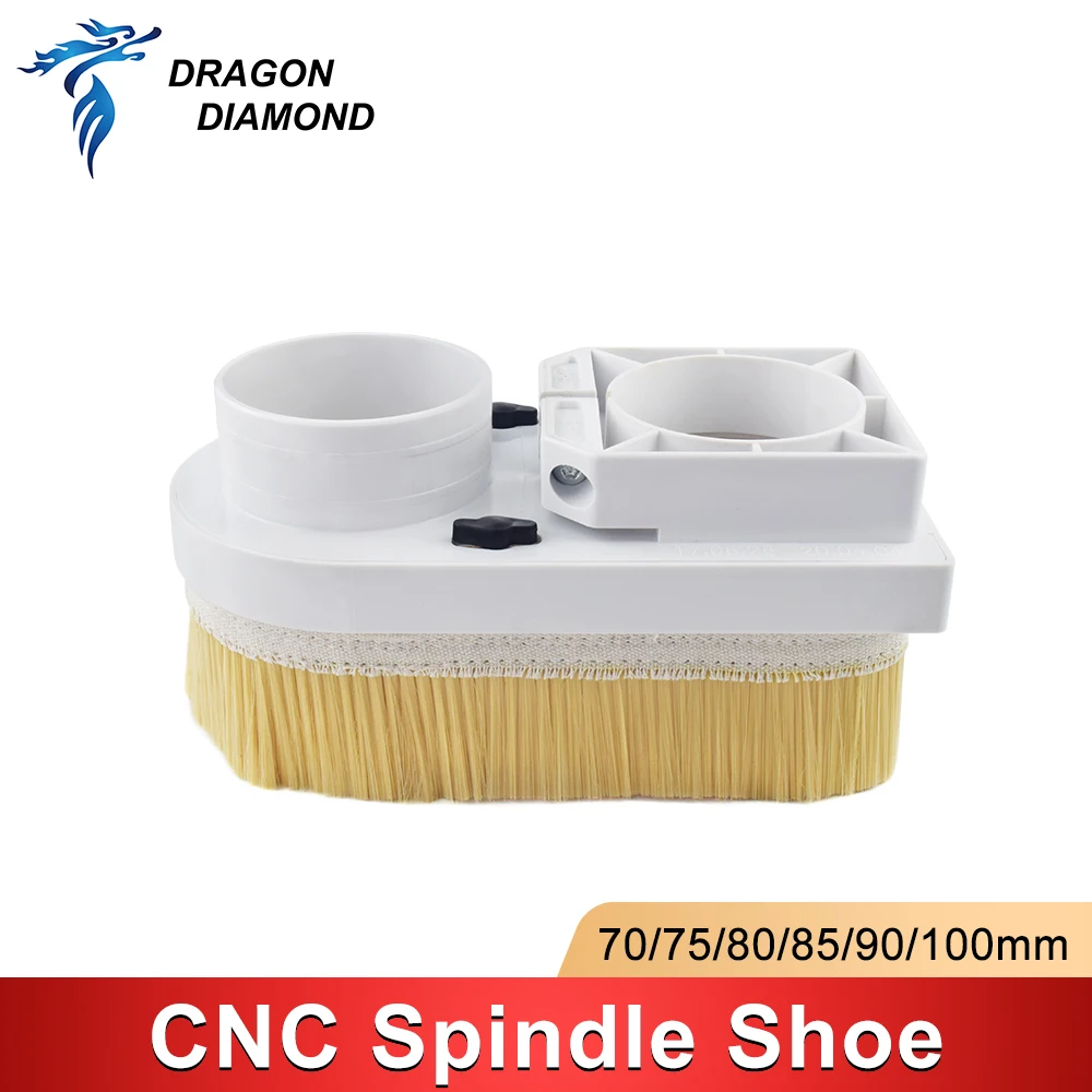CNC Spindle Dust Shoe 70mm 75mm 80mm 85mm 90mm 100mm Dust Cover hood with Brush for CNC Milling Woodworking machine Parts