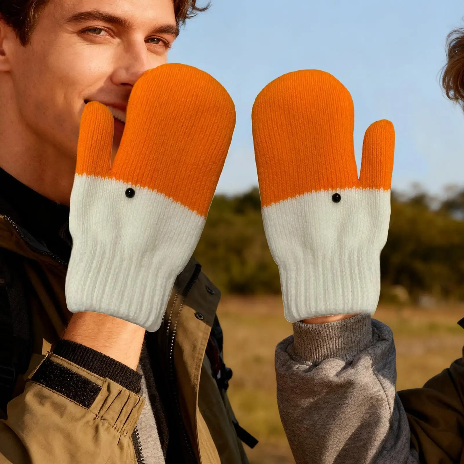 Winterhandschoenen met grappige ganzenprint Leuke warme touchscreen-handschoenen Nieuwigheid Outdooruitrusting voor dames, wandelen, sneeuwscheppen