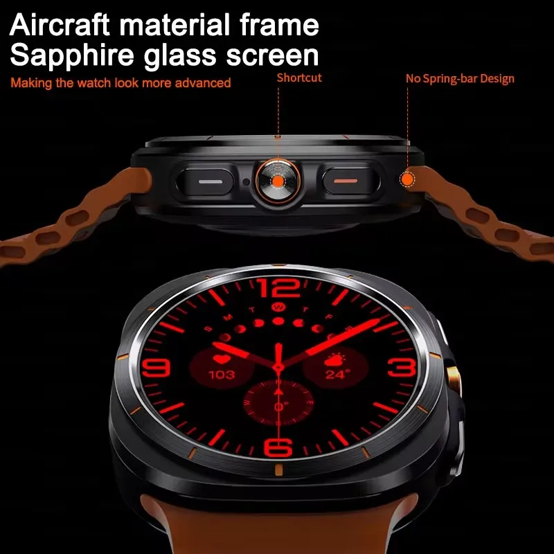 2024New For Samsung Galaxy Watch 7 Smart Watch Men Custom Dial Sapphire HD AMOLED Screen Voice Call NFC GPS Tracker Sport Watche