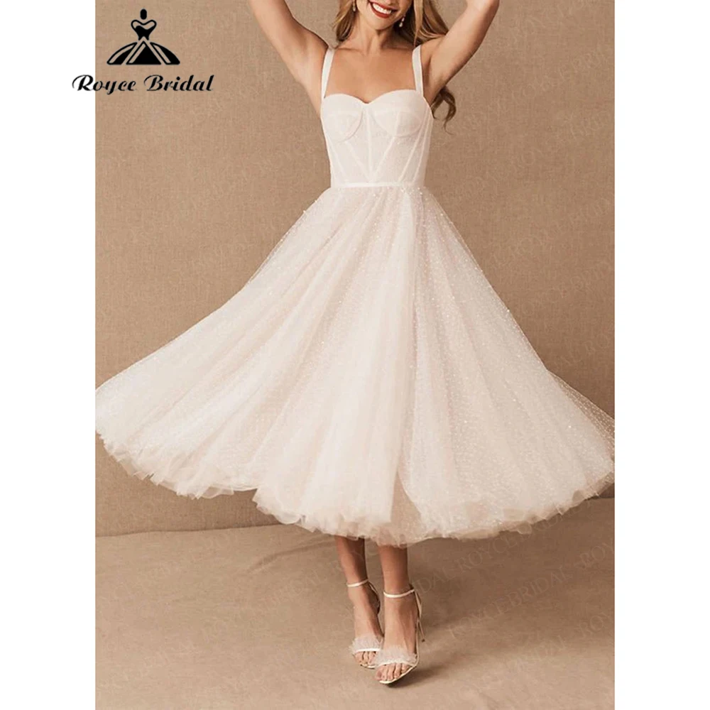 Roycebridal Тюлевое богемное свадебное платье трапециевидной формы с открытой спиной для женщин, свадебное платье 2025, официальное платье amanda novias по индивидуальному заказу Roycebridal Тюлевое богемное свадебное платье трапециевидной формы с открытой спиной для женщин, свадебное платье 2025, официальное платье amanda novias по индивидуальному заказу