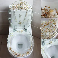 Transparent Toilet Seat Beautiful Resin Toilet Seat Cover Slow Down Easy Clean Home Bathroom Universal Shells Decor UType