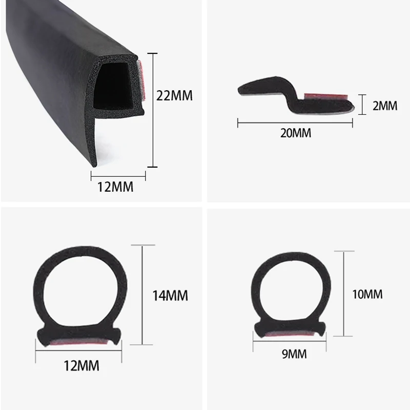 

Car Door Seal Strip Auto Stickers Trunk Rubber Big D Shaped Z P Type Noise Insulation Anti-Dust Soundproofing Sealing Strips