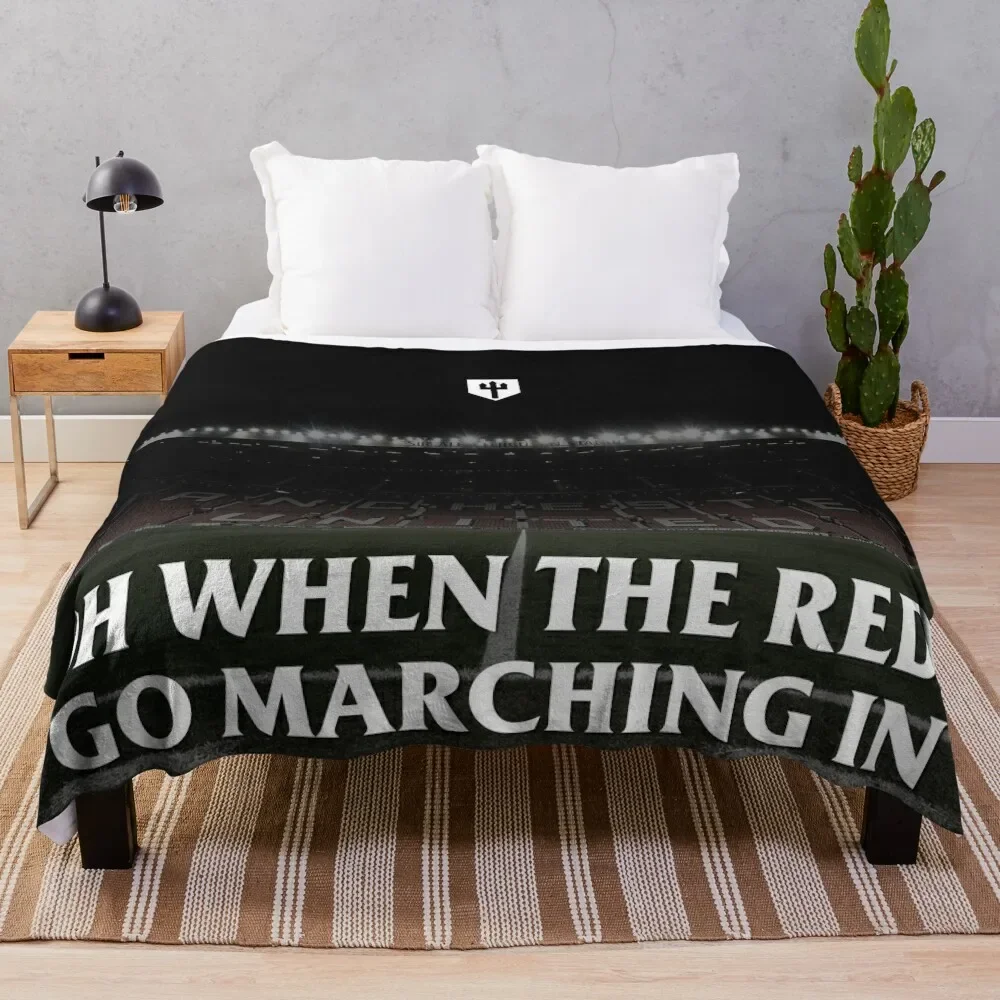 Manchester United Chant - Old Trafford Throw Blanket Winter beds Camping Blankets