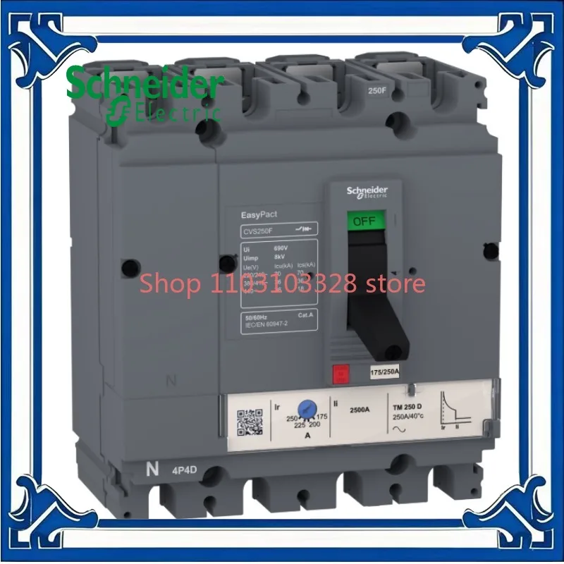 

New Original CVS AC MCCB distribution protection circuit breaker, 4P Frame current 250A, 36kA, 200A 250A LV525342 LV525343