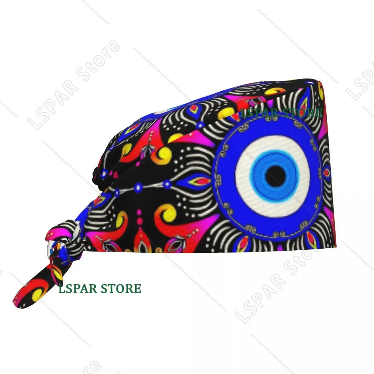 Custom Nazar Boncuk Evil Eye Scrubs Cap Surgical Hats Women Men Turkish Talisman Operating Room Cap Operator Hats Lab Works Hat