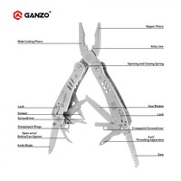 Ganzo G301 G301B G301H Multi pliers 26 Tools in One Hand Tool Set Screwdriver Kit Portable Folding Knife Multi-Tool