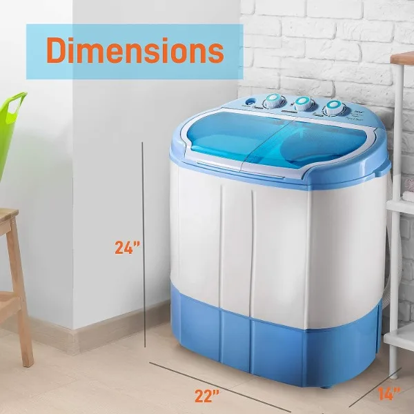 Pyle Portable 2-in-1 Washing Machine&Spin-Dryer-Convenient Top-Loading Easy Access,Energy&Water Efficient Design