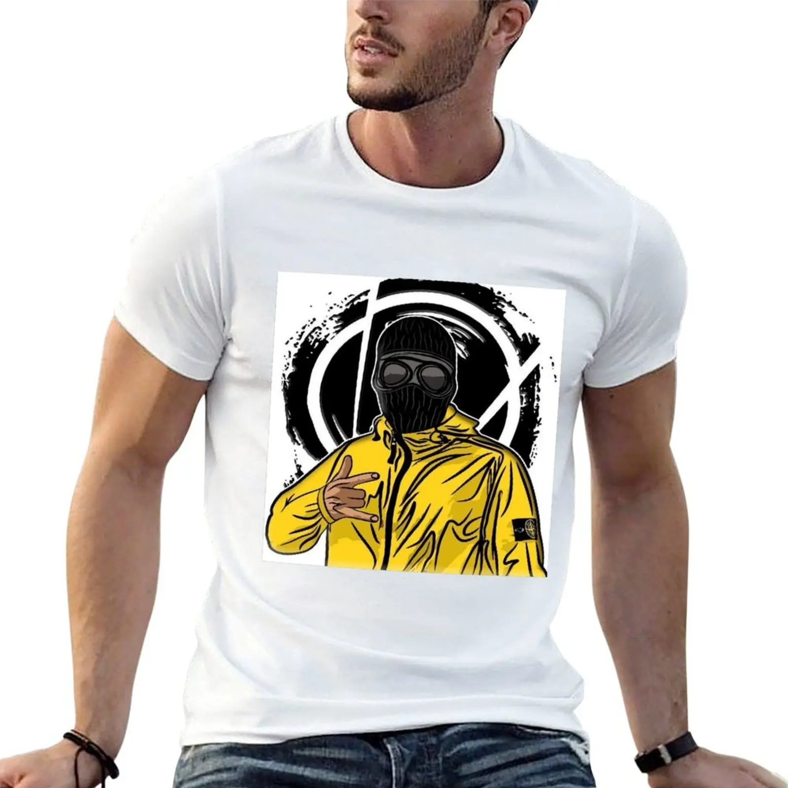 تي شيرت قطني لقمصان الرسوم المتحركة قمصان قطنية للرجال قمصان كبيرة الحجم تي شيرت حجر 100% رجل