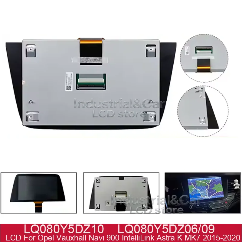 New 8 Inch LQ080Y5DZ10 LQ080Y5DZ06 LQ080Y5DZ09 LCD Display Screen For OPEL Astra K MK7 Opel Vauxhall Navi 900 2015-2020 39042448