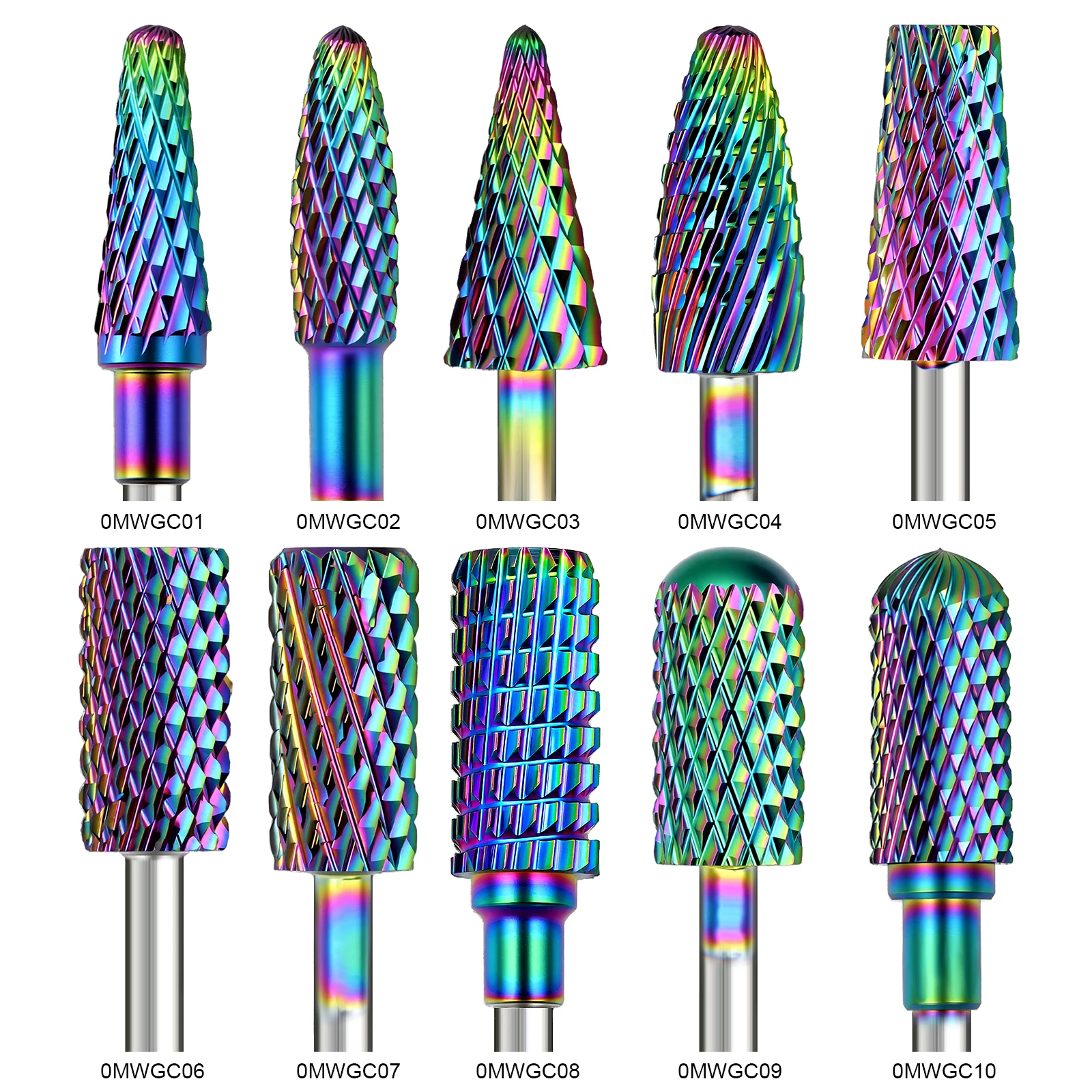 New Iridescent Tungsten Steel Cuticle Nail Drill Bits,Under Nail Cleaner Dead Skin Nail Prepare 3/32