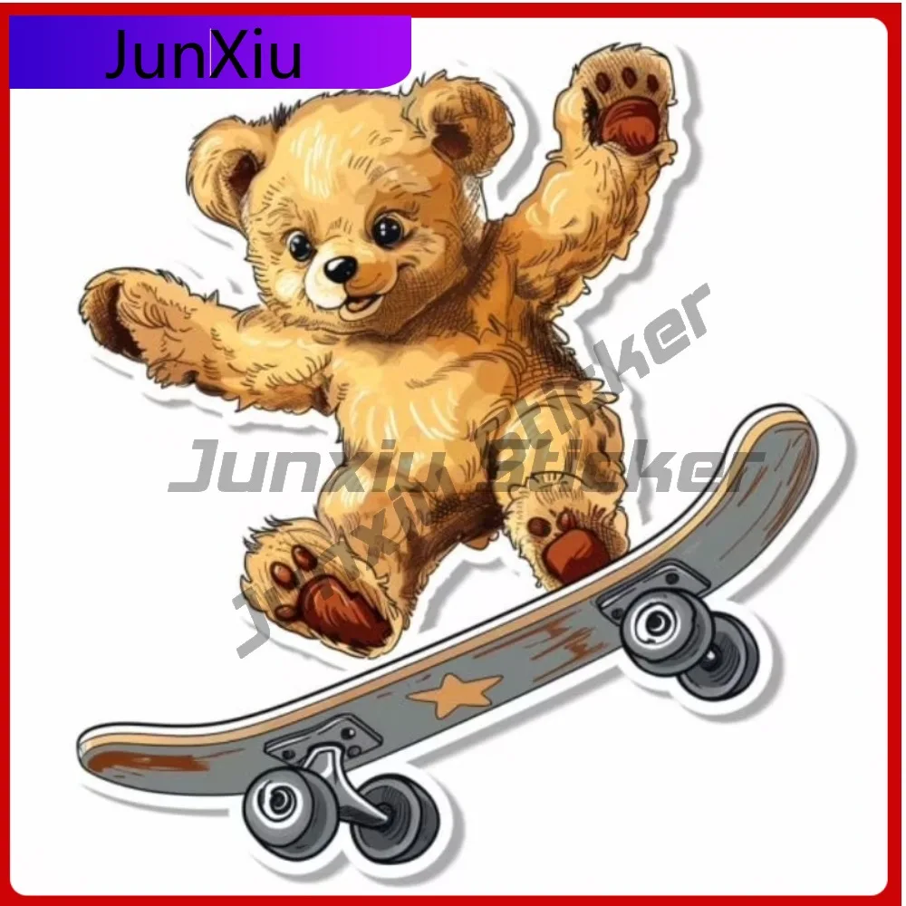 

Bear Skateboarding Sticker. Adorable Funny Car Laptop Window Bumper Waterproof Vinyl Decal Gift Aesthetic Unique Aesthetic