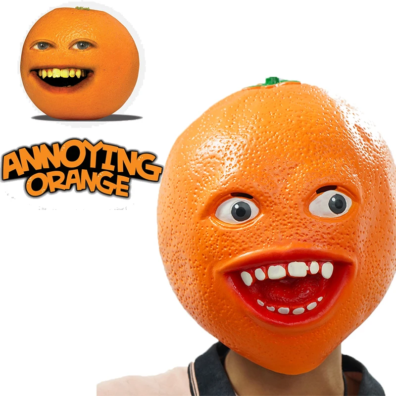 New Arrival Men Latex Fruit Halloween Headgear Adult Annoying Orange Mask