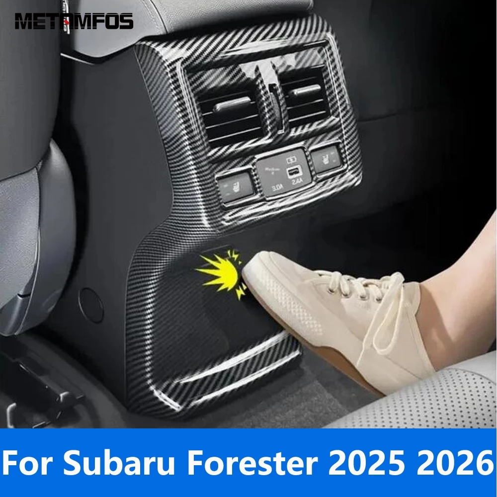 

Для Subaru Forester 2025 2026, подлокотник из углеродного волокна, задняя крышка вентиляционного отверстия для кондиционера, накладка, рамка, аксессуары для интерьера