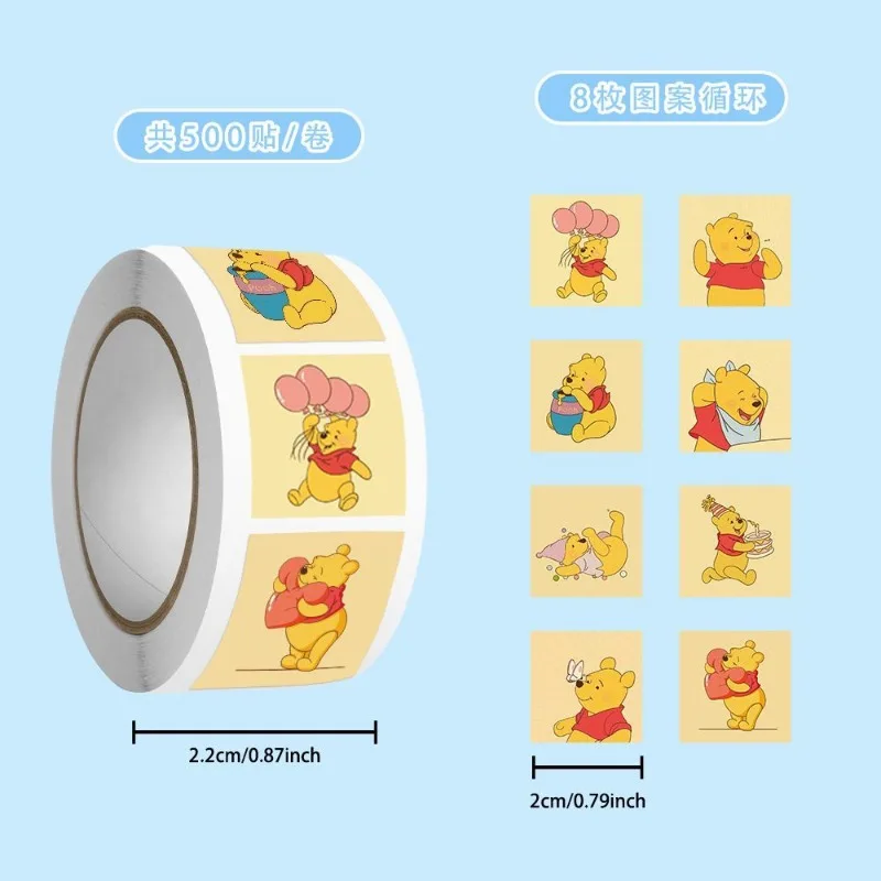 Popular Winnie The Pooh Super Cute Cartoon Waterproof Roll Sticker Desktop Bedroom Wall Mobile Phone Case Water Cup DIY Sticker