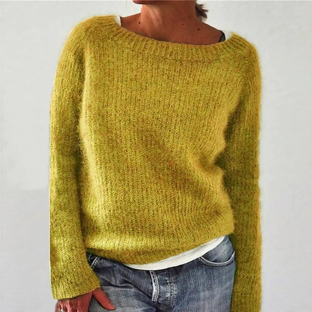 

Women Sweater Loose Round Neck Keep Warm Long Sleeves Pullover Sweater Winter Pullover Knitted top Clothes for Leisure