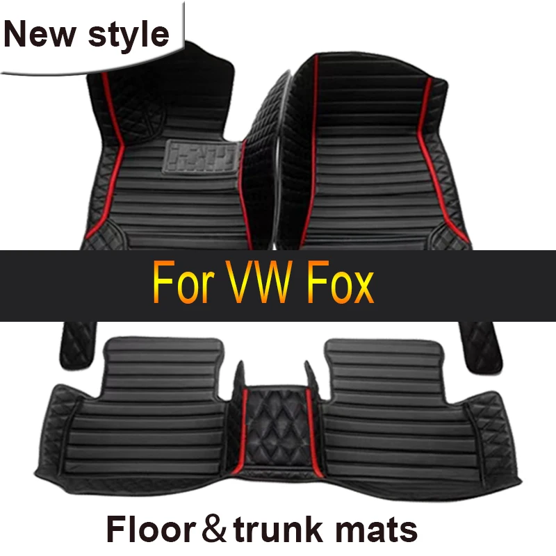

Напольный коврик из искусственной кожи на заказ для VW Fox 2004, 2005, 2006, 2007, 2008, 2009, защитный аксессуар для салона вашего автомобиля