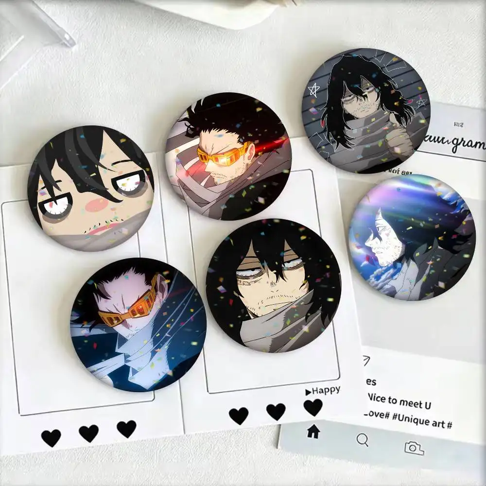 Anime Cartoon Eraser Head 25 32 44 58 75mm Badges Personalized Round Brooches Pins Accessory Gift