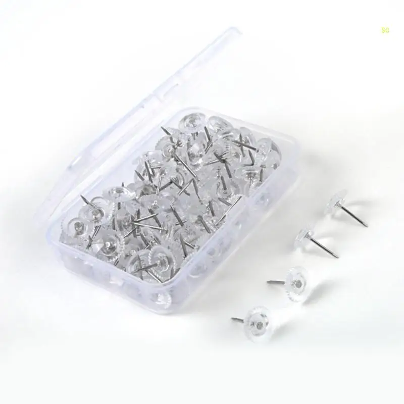 50/100Pcs Push Pins Gear-shape Pushpin Clear Map Pin, Sewing Pins Dropship