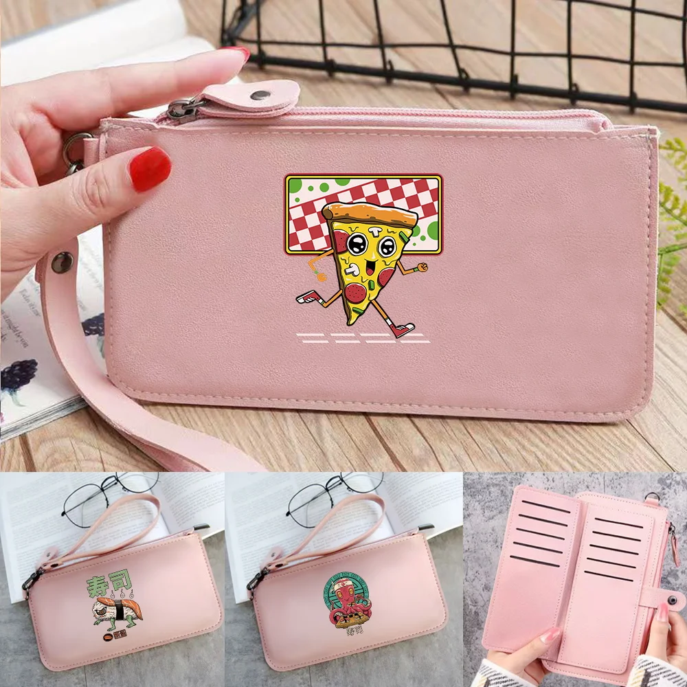 Women Long Wallets PU Leather Money Bag Cute Monster Print Clutch Bag Large Capacity Card Bag Ladies Portable Storage Coin Purse