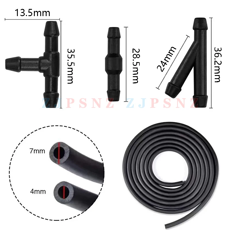 Windshield Wiper Tube T Y Straight Type Splitter Windshield Washer Hose Connector Automotive Car Wiper Blade Pipe Windshield Jet