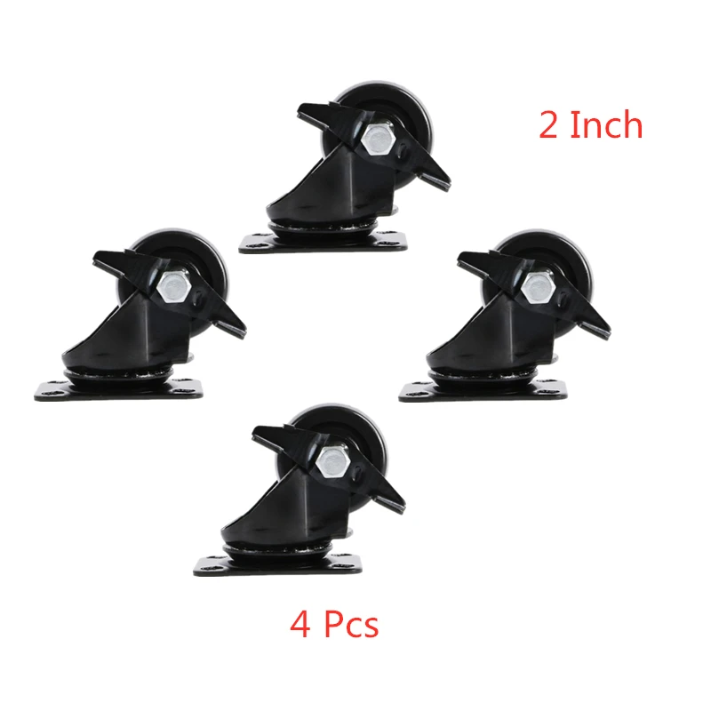 

4 PCS 2 Inch Brake Wheel Low Center Of Gravity Caster Silent Wear Resistant Industrial Machine