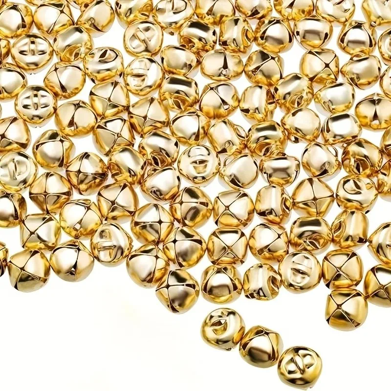 45 pcs 10mm Jingle Bell Charms, Cross Shape Design and Small Delicate Size, ideal for Wedding Decoration, Gold