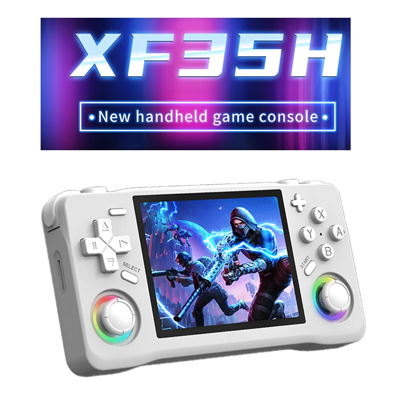 

Новейшая портативная игровая консоль в стиле ретро XF35H, портативная 3,5-дюймовая IPS-экран, предварительно загруженные игры, система Linux, карманный плеер, 128 ГБ