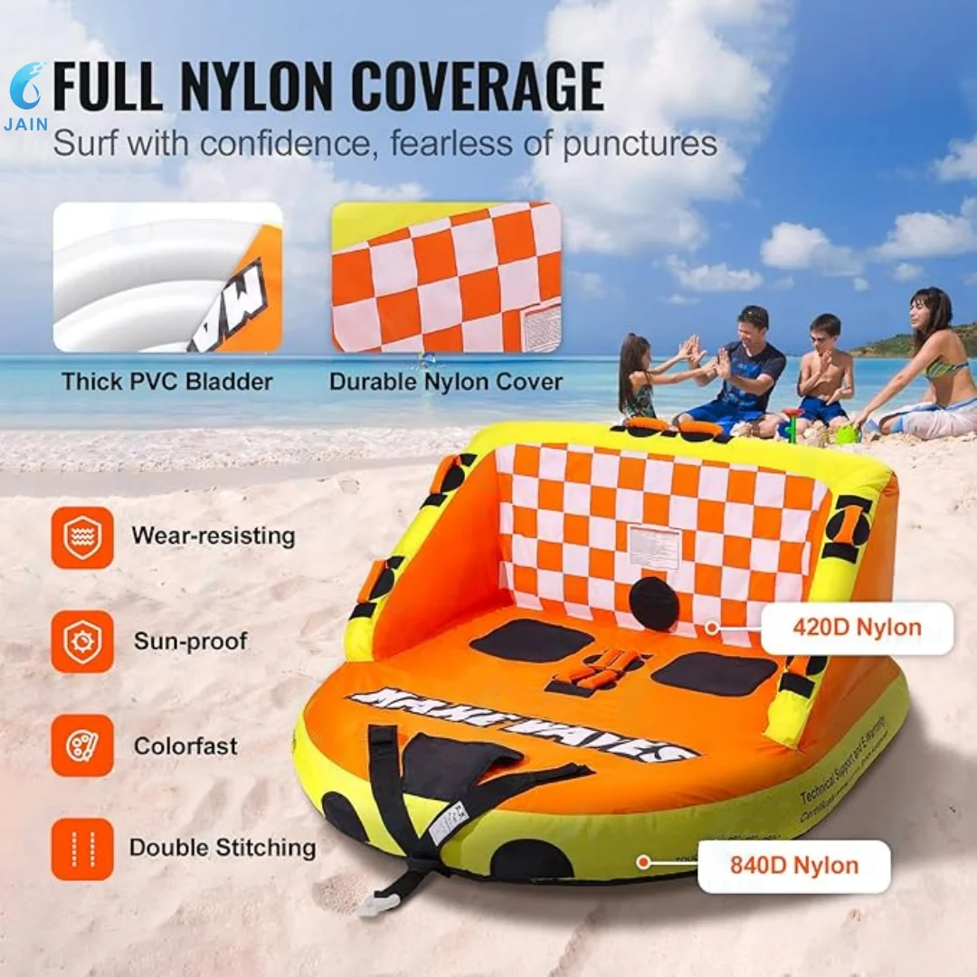 

Inflatable Water Tube for Boating, High Quality PVC, Comfortable Backrest, Super Mable, Inflatable, 2 Persons