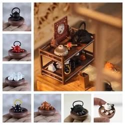 Butter House-Ensemble de mini tasses à thé miniatures pour enfants, théière de dessin animé, bol de table d'étagère, modèle de jouet en céramique, service à thé pour la maison
