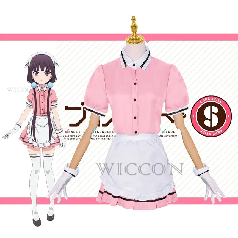 

25COSAnime Blend-S Kanzaki Hideri Hinata Kaho Hoshikawa Mafuyu Sakuranomiya Maika Amano Miu Косплей Костюм Одежда Униформа Горничной