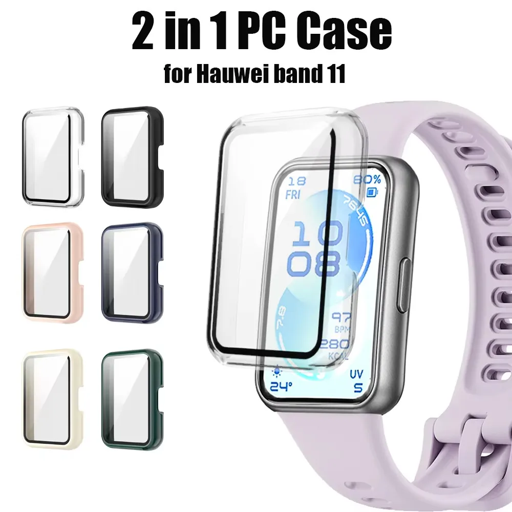 2-in-1-PC-Gehäuse für Huawei Band 11, Schutzrahmen, harter Displayschutz für Huawei Smart Band 11, Zubehör, Uhrengehäuse-Abdeckung
