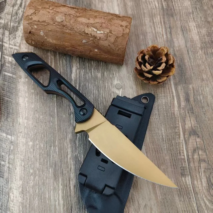 

Camping Portable Fishing Straight Knife with K Sheath Serrated Spine Design D2 Blade G10 Handle Outdoor Hunting Essential Tools