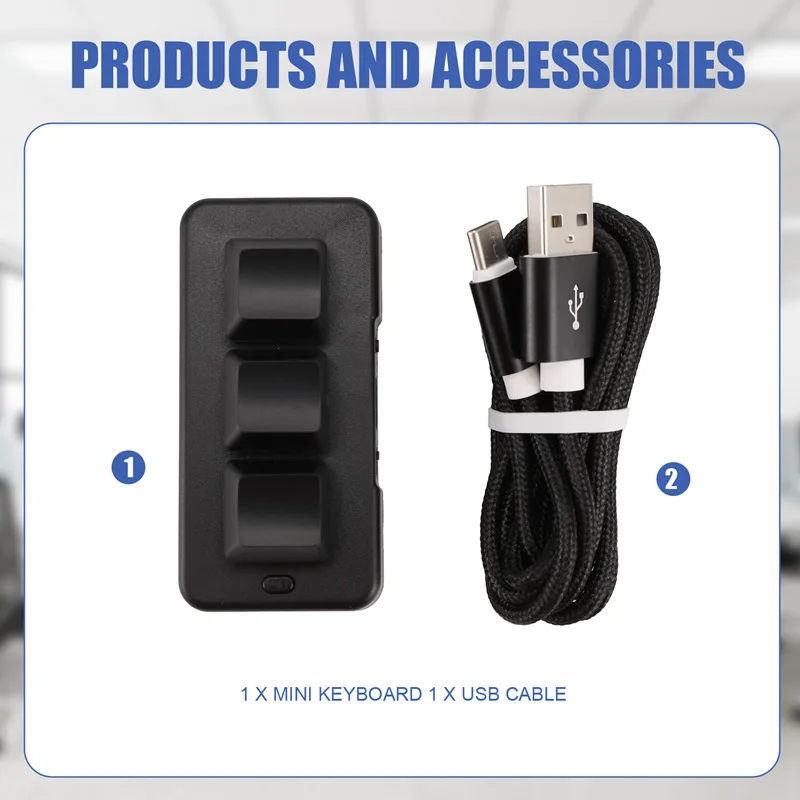 A42I-MK321 Progammable Macro Mini Keyboard 3 Mode Mechanical Keyboard Gaming Keypad For Game Multimedia