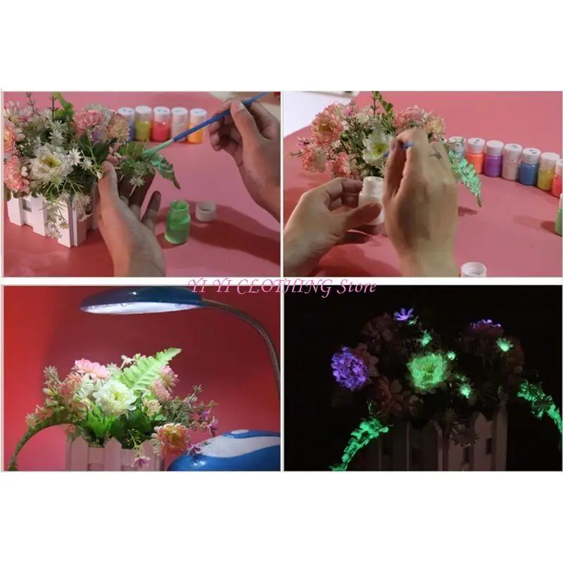 N5KF 8 Colors Luminous Pigment Paint Luminous Paint Non-toxic and Skin-safe and Long-lasting Suitable for Epoxy Paint